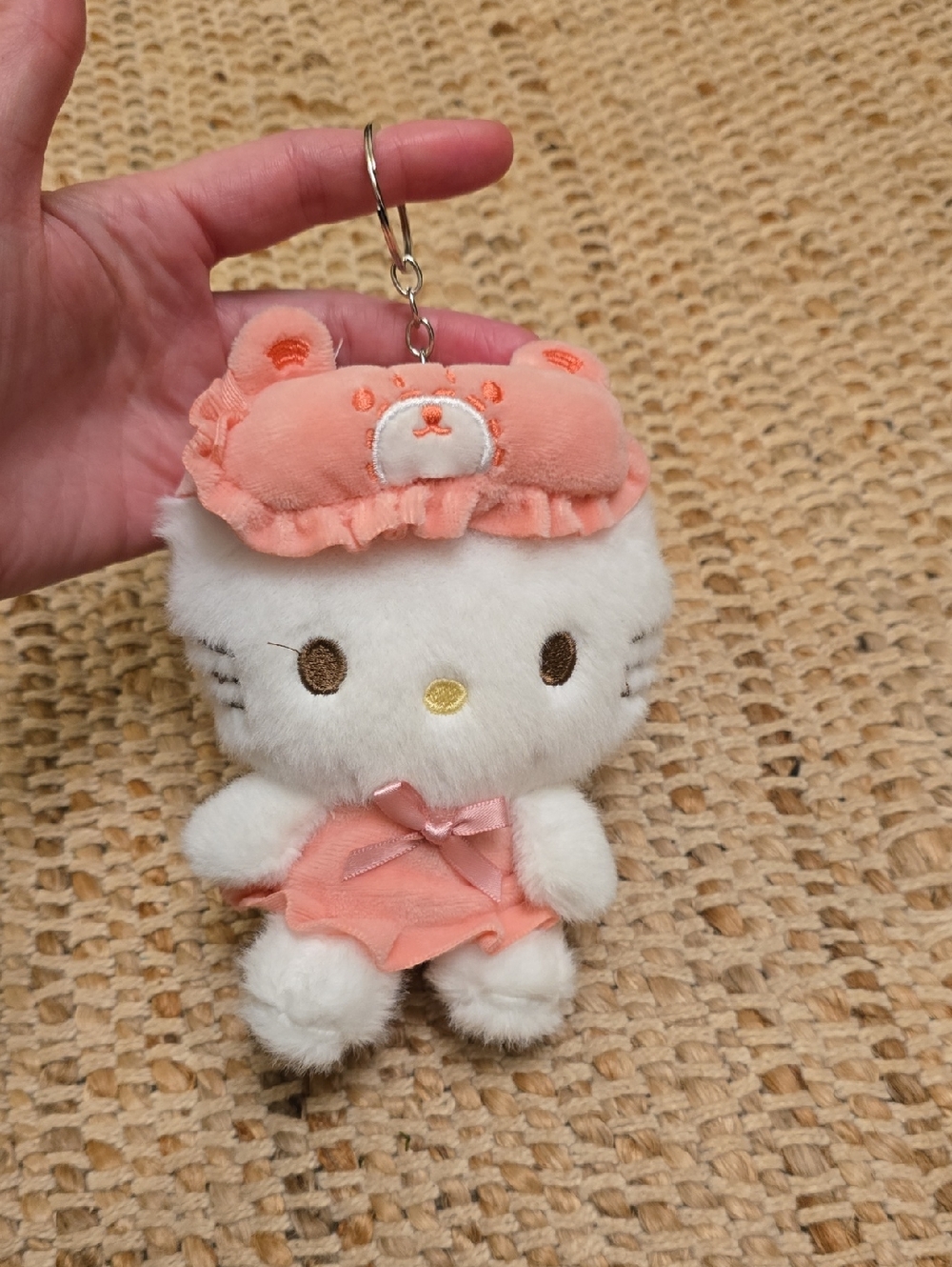 Hello Kitty Plush Keychain in Pink
